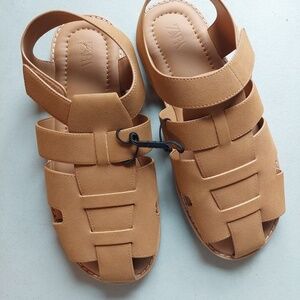 Fisherman Cage Zara Sandals Women Size 10 Leather - Zara Brand Suede Soft New